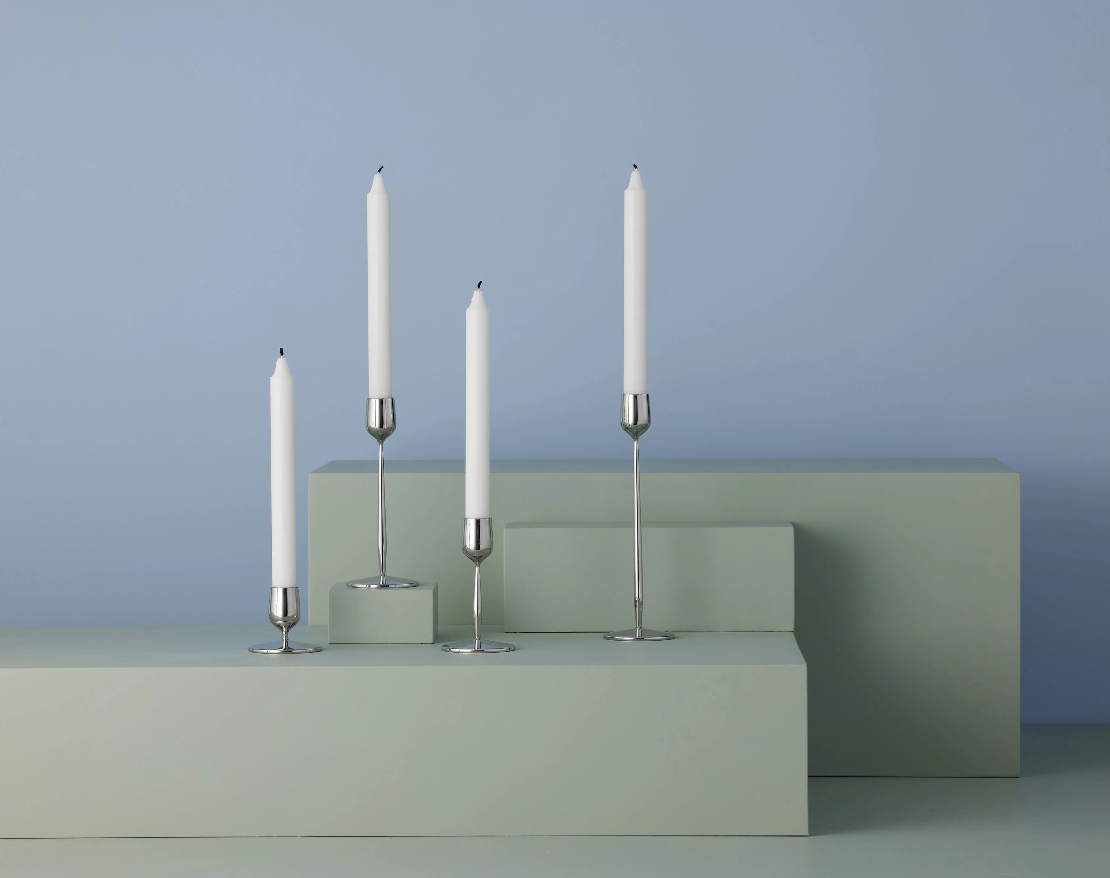 Gense Dorotea Polished Steel Candlesticks - Image 12
