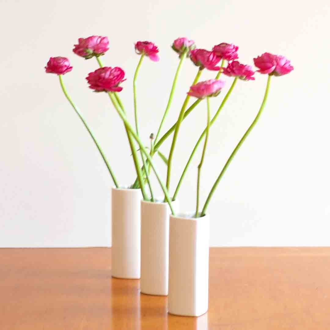 Heart Vases - Set of 3 in White Ceramic - Image 4