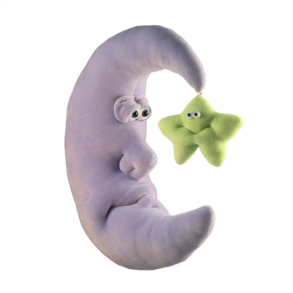 Plush Crescent Moon & Star Soft Sculpture for Mobiles & Decoration - Image 3
