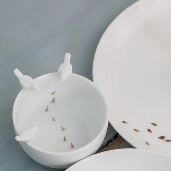 Rader Porcelain Stories Decorative Bird Bowl and Plate Set - Image 2