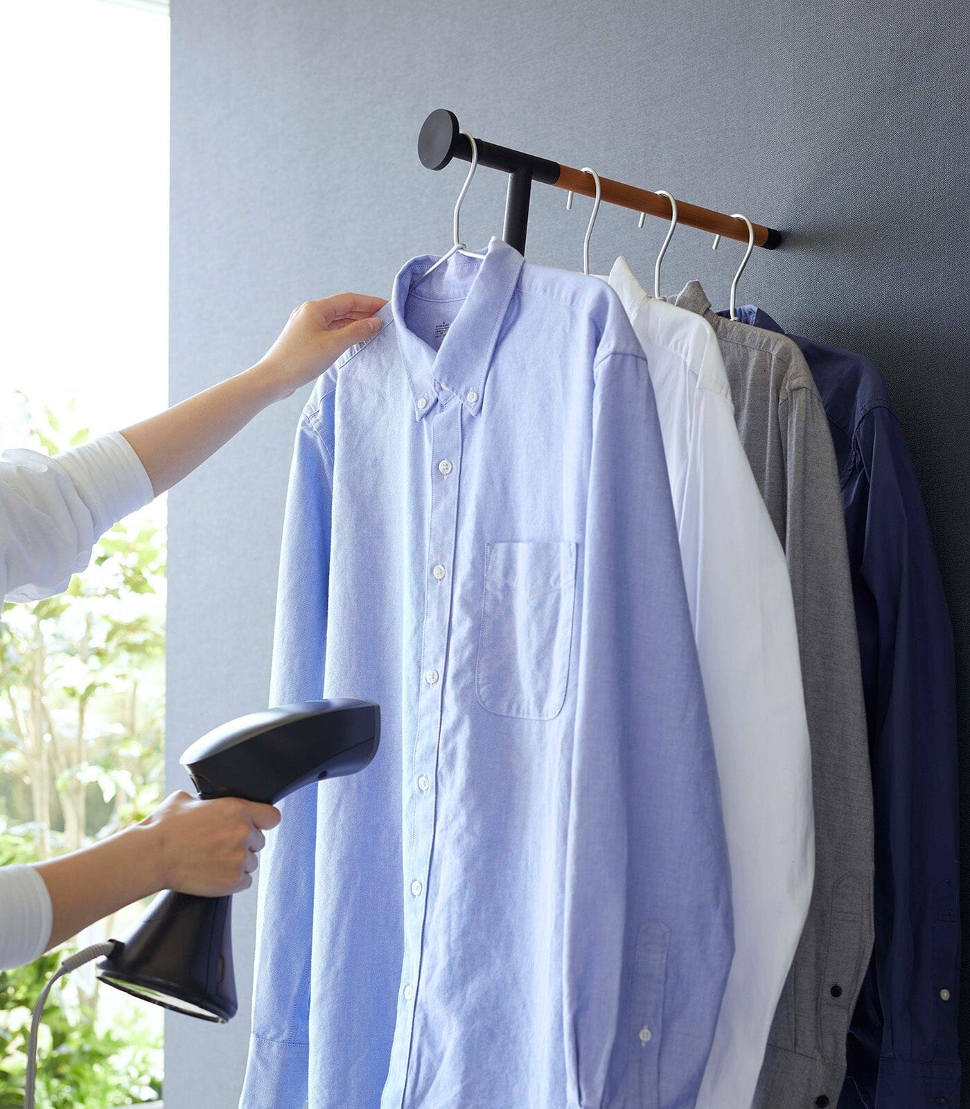 Yamazaki Steel & Wood Leaning Clothes Hanger - Image 11